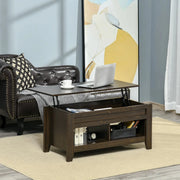 Aosom Coffee Table Lift Top Coffee Table with Hidden Storage Compartment and Open Shelves - Available in 5 Colours
