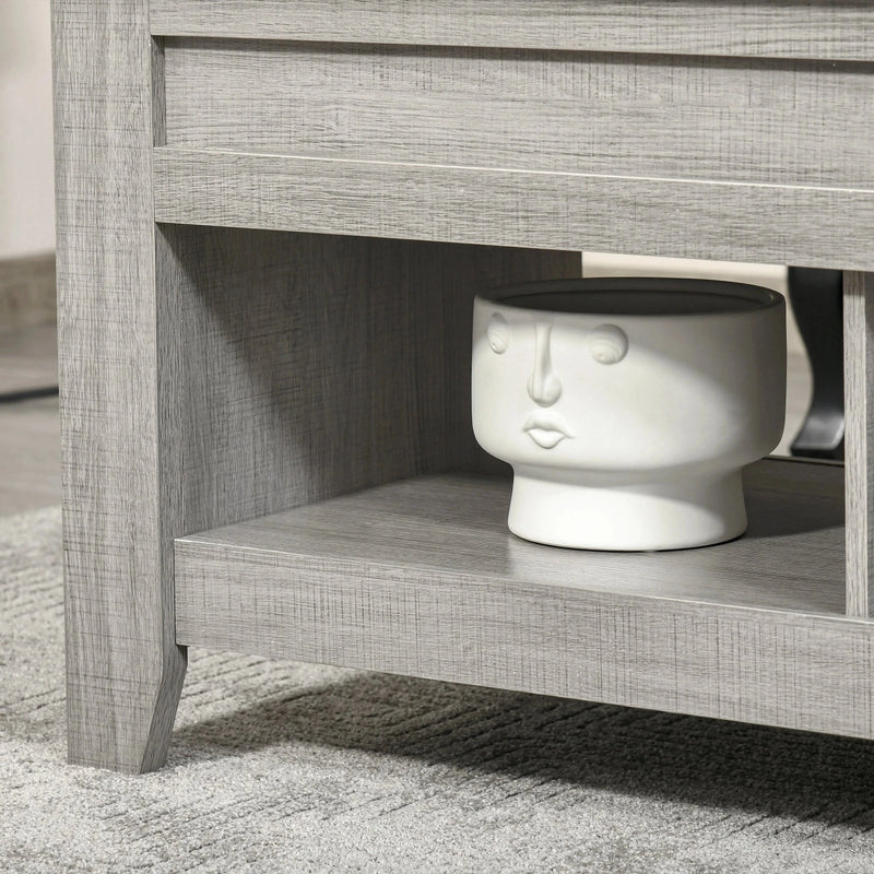 Aosom Coffee Table Lift Top Coffee Table with Hidden Storage Compartment and Open Shelves - Available in 5 Colours