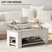 Aosom Coffee Table Lift Top Coffee Table with Storage and Shelf - Available in 2 Colours