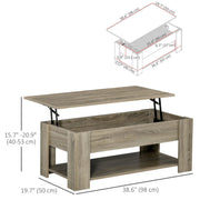 Aosom Coffee Table Lift Top Coffee Table with Storage and Shelf - Available in 2 Colours