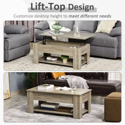 Aosom Coffee Table Lift Top Coffee Table with Storage and Shelf - Available in 2 Colours