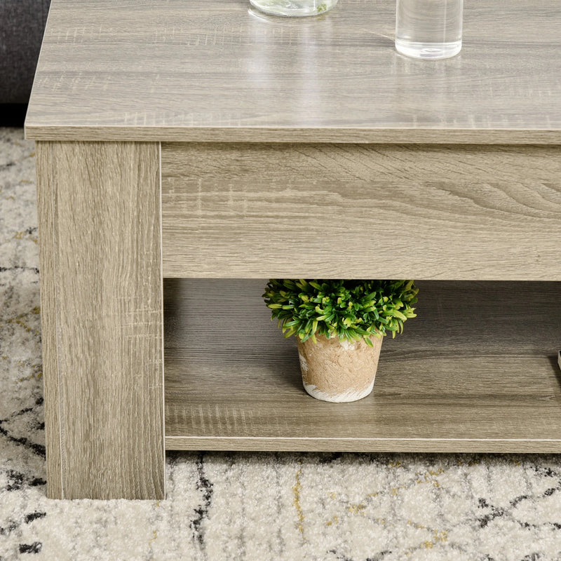 Aosom Coffee Table Lift Top Coffee Table with Storage and Shelf - Available in 2 Colours