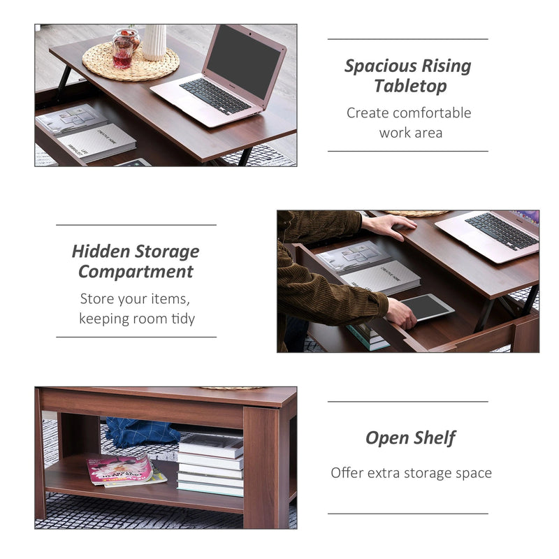 Aosom Coffee Table Modern Lift Top Coffee Table With Hidden Storage