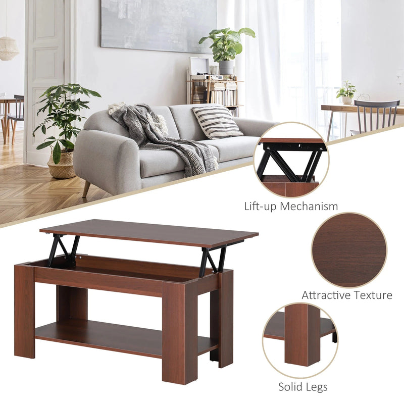 Aosom Coffee Table Modern Lift Top Coffee Table With Hidden Storage