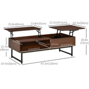 Aosom Coffee Table Modern Lift Top Coffee Table with Hidden Storage and Metal Frame - Available in 2 Colours