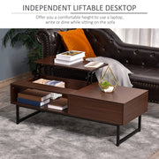 Aosom Coffee Table Modern Lift Top Coffee Table with Hidden Storage and Metal Frame - Available in 2 Colours