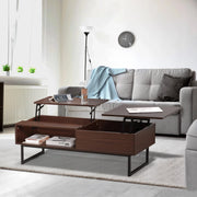 Aosom Coffee Table Modern Lift Top Coffee Table with Hidden Storage and Metal Frame - Available in 2 Colours