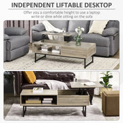 Aosom Coffee Table Modern Lift Top Coffee Table with Hidden Storage and Metal Frame - Available in 2 Colours