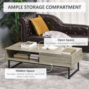 Aosom Coffee Table Modern Lift Top Coffee Table with Hidden Storage and Metal Frame - Available in 2 Colours
