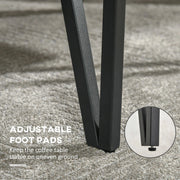 Aosom Coffee Table Rustic Coffee Table With Steel Hairpin Legs in Natural Wood