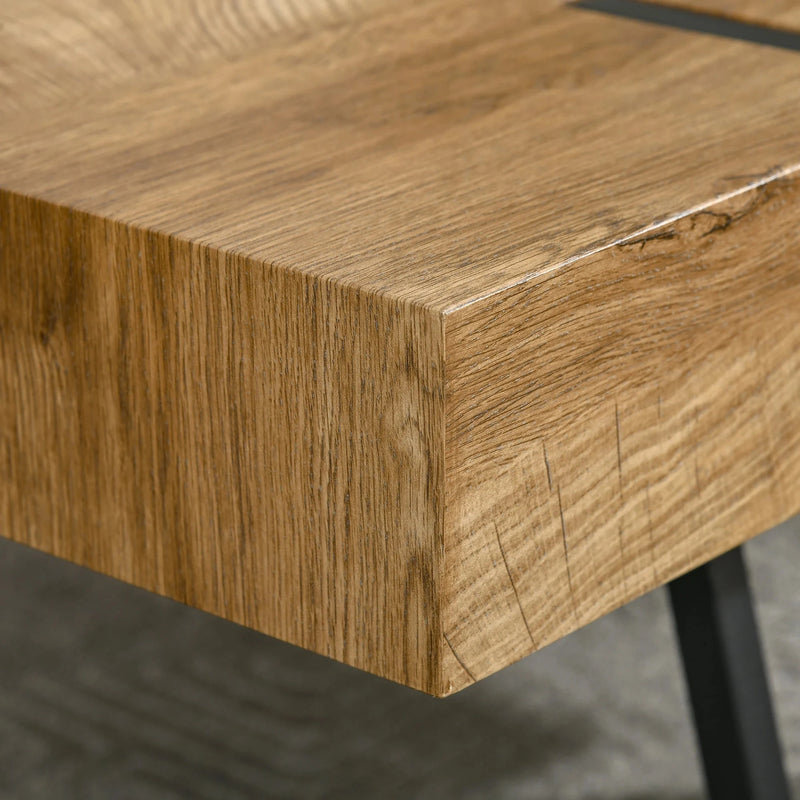 Aosom Coffee Table Rustic Coffee Table With Steel Hairpin Legs in Natural Wood