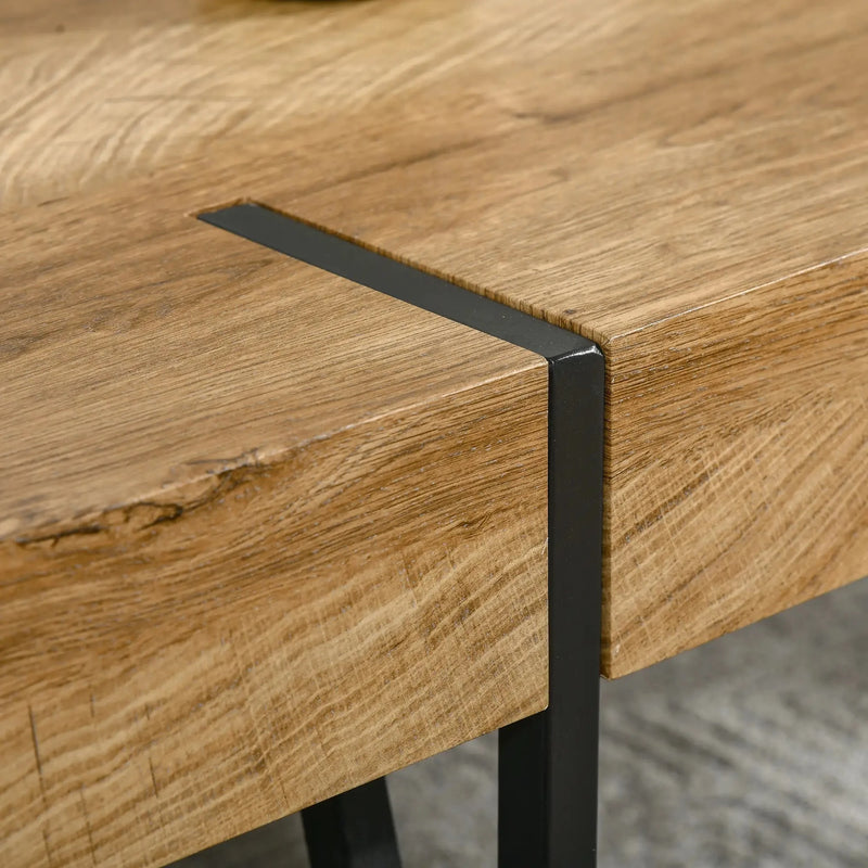 Aosom Coffee Table Rustic Coffee Table With Steel Hairpin Legs in Natural Wood