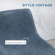 Aosom Counter Stool Counter Bar Stools With Vintage Faux Leather (Set of 2) - Available in 5 Colours