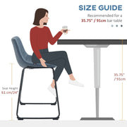 Aosom Counter Stool Counter Bar Stools With Vintage Faux Leather (Set of 2) - Available in 5 Colours