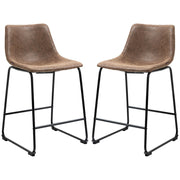Aosom Counter Stool Counter Bar Stools With Vintage Faux Leather (Set of 2) - Available in 5 Colours