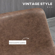 Aosom Counter Stool Counter Bar Stools With Vintage Faux Leather (Set of 2) - Available in 5 Colours