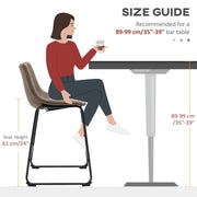 Aosom Counter Stool Counter Bar Stools With Vintage Faux Leather (Set of 2) - Available in 5 Colours