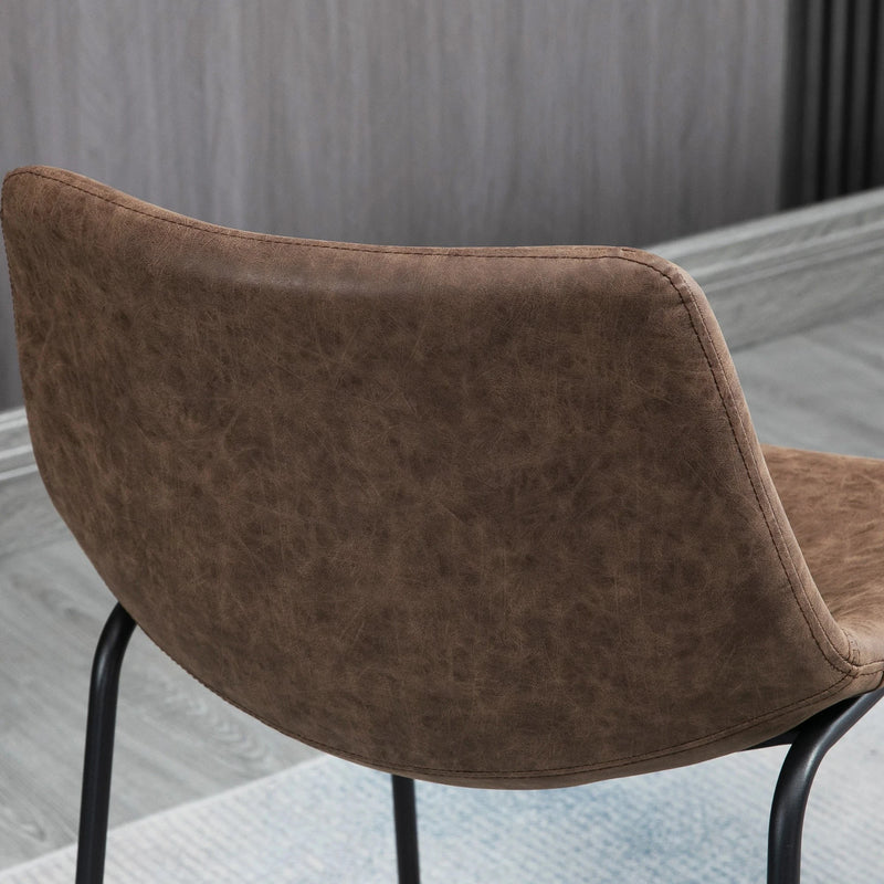 Aosom Counter Stool Counter Bar Stools With Vintage Faux Leather (Set of 2) - Available in 5 Colours