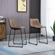 Aosom Counter Stool Counter Bar Stools With Vintage Faux Leather (Set of 2) - Available in 5 Colours
