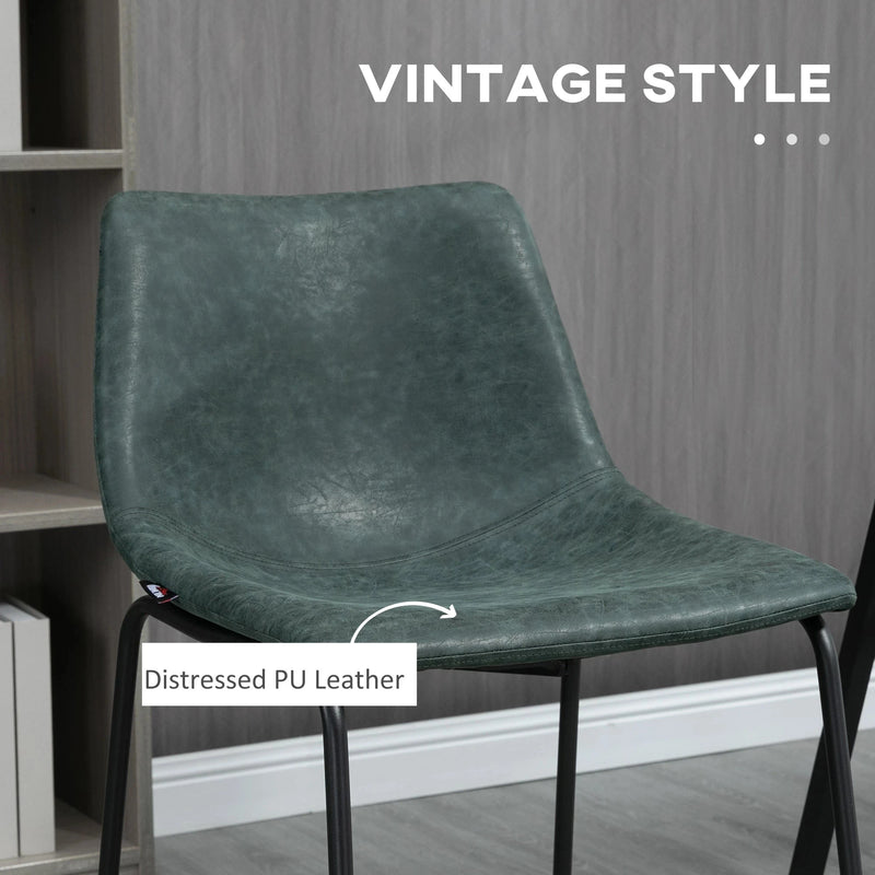 Aosom Counter Stool Counter Bar Stools With Vintage Faux Leather (Set of 2) - Available in 5 Colours