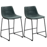 Aosom Counter Stool Counter Bar Stools With Vintage Faux Leather (Set of 2) - Available in 5 Colours