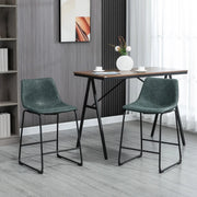 Aosom Counter Stool Counter Bar Stools With Vintage Faux Leather (Set of 2) - Available in 5 Colours