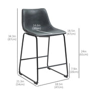 Aosom Counter Stool Counter Bar Stools With Vintage Faux Leather (Set of 2) - Available in 5 Colours