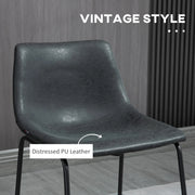Aosom Counter Stool Counter Bar Stools With Vintage Faux Leather (Set of 2) - Available in 5 Colours