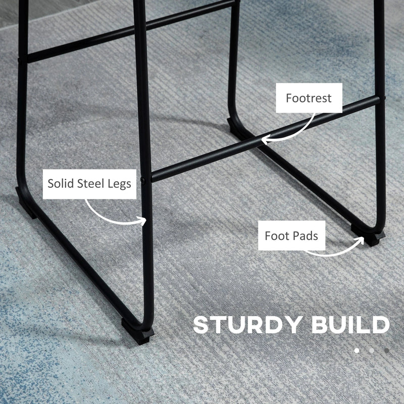 Aosom Counter Stool Counter Bar Stools With Vintage Faux Leather (Set of 2) - Available in 5 Colours