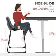 Aosom Counter Stool Counter Bar Stools With Vintage Faux Leather (Set of 2) - Available in 5 Colours