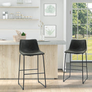 Aosom Counter Stool Counter Bar Stools With Vintage Faux Leather (Set of 2) - Available in 5 Colours