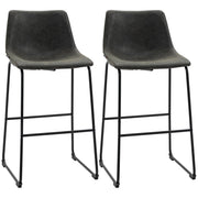 Aosom Counter Stool Dark Green Counter Bar Stools With Vintage Faux Leather (Set of 2) - Available in 5 Colours