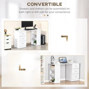 Aosom Desk Computer Office Desk With 3 Shelves and 3 Storage Drawers - Available in 3 Colours