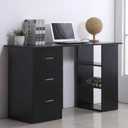 Aosom Desk Computer Office Desk With 3 Shelves and 3 Storage Drawers - Available in 3 Colours
