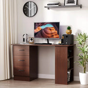 Aosom Desk Computer Office Desk With 3 Shelves and 3 Storage Drawers - Available in 3 Colours