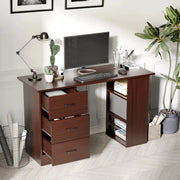 Aosom Desk Computer Office Desk With 3 Shelves and 3 Storage Drawers - Available in 3 Colours