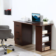 Aosom Desk Computer Office Desk With 3 Shelves and 3 Storage Drawers - Available in 3 Colours