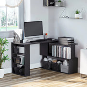 Aosom Desk L-Shaped Corner Office Computer Desk with Storage Shelf - Available in 3 Colours