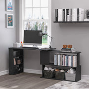 Aosom Desk L-Shaped Corner Office Computer Desk with Storage Shelf - Available in 3 Colours