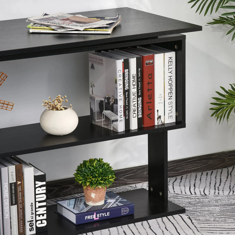 Aosom Desk L-Shaped Corner Office Computer Desk with Storage Shelf - Available in 3 Colours