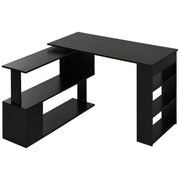 Aosom Desk L-Shaped Corner Office Computer Desk with Storage Shelf - Available in 3 Colours