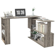 Aosom Desk L-Shaped Corner Office Computer Desk with Storage Shelf - Available in 3 Colours