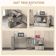 Aosom Desk L-Shaped Corner Office Computer Desk with Storage Shelf - Available in 3 Colours