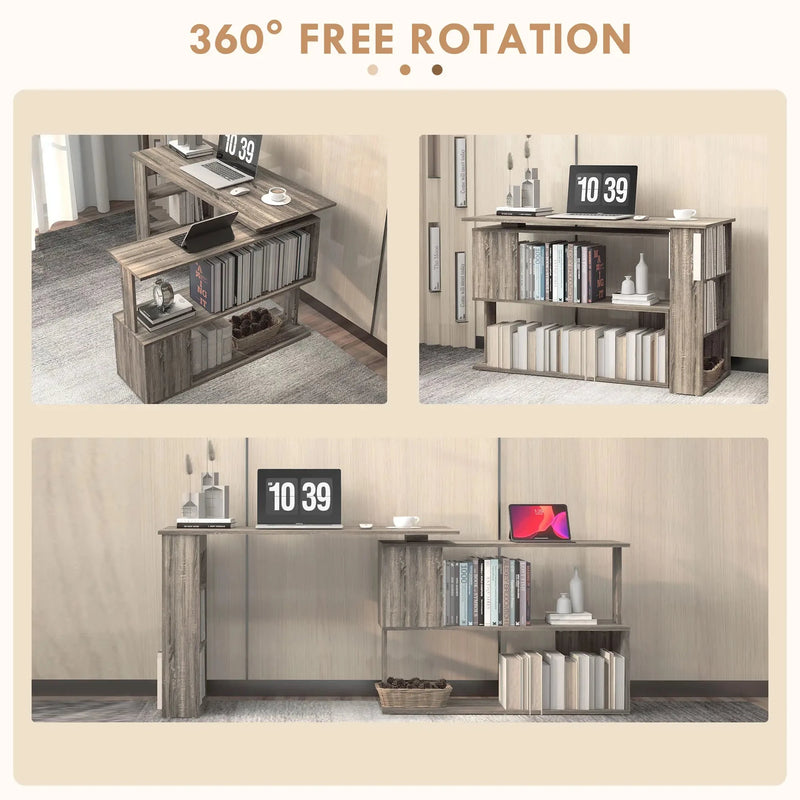 Aosom Desk L-Shaped Corner Office Computer Desk with Storage Shelf - Available in 3 Colours