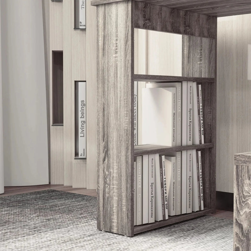 Aosom Desk L-Shaped Corner Office Computer Desk with Storage Shelf - Available in 3 Colours