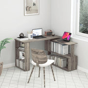 Aosom Desk L-Shaped Corner Office Computer Desk with Storage Shelf - Available in 3 Colours