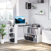 Aosom Desk L-Shaped Corner Office Computer Desk with Storage Shelf - Available in 3 Colours