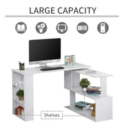 Aosom Desk L-Shaped Corner Office Computer Desk with Storage Shelf - Available in 3 Colours