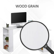 Aosom Desk L-Shaped Corner Office Computer Desk with Storage Shelf - Available in 3 Colours