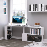 Aosom Desk L-Shaped Corner Office Computer Desk with Storage Shelf - Available in 3 Colours